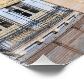 Voetbrug, smalle straat met trap in Valletta Perfect Poster (Hoek)