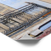 Voetbrug, smalle straat met trap in Valletta Poster (Hoek)