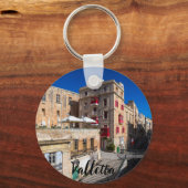 Voetbrug, smalle straat met trap in Valletta Sleutelhanger (Achterkant)