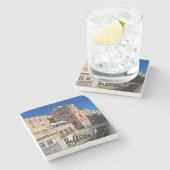 Voetbrug, smalle straat met trap in Valletta Stenen Onderzetter (Zijkant)