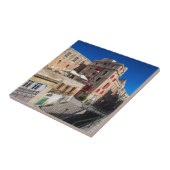 Voetbrug, smalle straat met trap in Valletta Tegeltje (Zijkant)