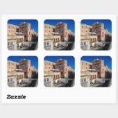 Voetbrug, smalle straat met trap in Valletta Vierkante Sticker (Vel)