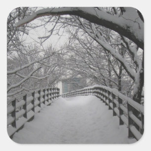 Voetbrug Vierkante Sticker