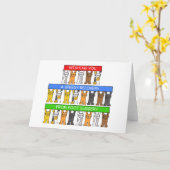 Voetchirurgie Speedy Recovery Cartoon Cats Kaart (Gele Bloem)