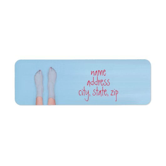  voeten die op het etiket van het koele water door (Voorkant)