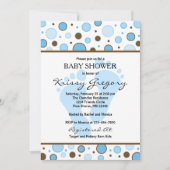 Voeten en Stippen Blue Baby Shower Uitnodigingen (Voorkant)