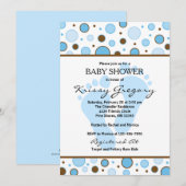 Voeten en Stippen Blue Baby Shower Uitnodigingen (Voorkant / Achterkant)