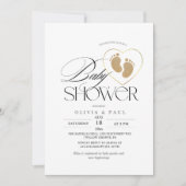 Voeten Glitter Gold Elegant minimalistisch Baby sh Kaart (Voorkant)