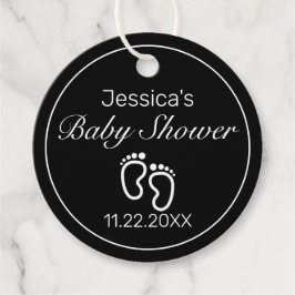 Voeten Modern Minimalistisch Wit Baby shower Bedankjes Labels