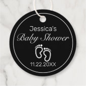 Voeten Modern Minimalistisch Wit Baby shower Bedankjes Labels (Achterkant)