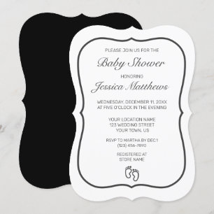 Voeten Modern Minimalistisch Wit Baby shower Kaart