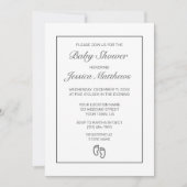 Voeten Modern Minimalistisch Wit Baby shower Kaart (Voorkant)
