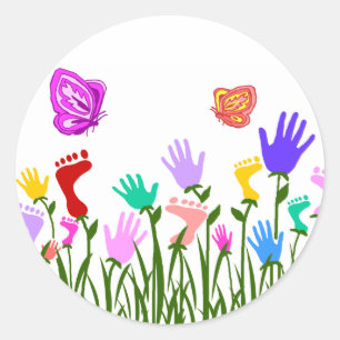 Voeten n Handen tuin stickers