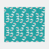 Voeten patroon met rood hart fleece deken (Voorkant (Horizontaal))