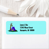 Voeten steken uit van tent camper Adresetiketten Etiket (Insitu)