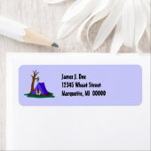 Voeten steken uit van tent camper Adresetiketten Etiket (Insitu)