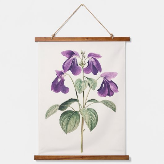  Voeten Voet Violet Botanische Print Bloemen Hangend Wandkleed (Voorkant)