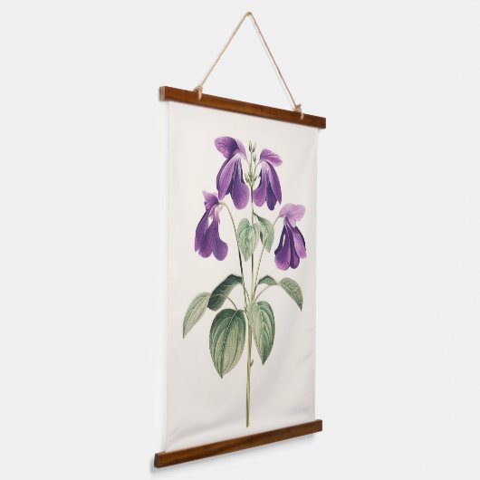  Voeten Voet Violet Botanische Print Bloemen Hangend Wandkleed (Gebogen)