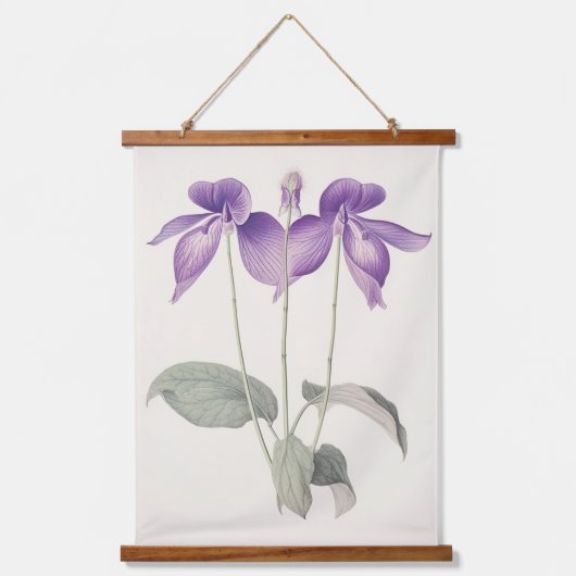  Voeten Voet Violet Botanische Print Bloemen Hangend Wandkleed (Voorkant)