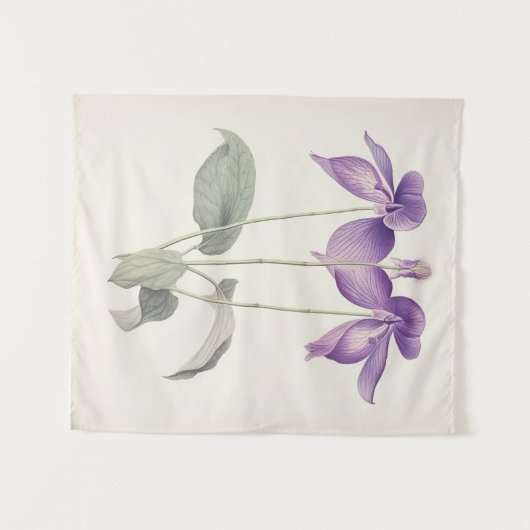  Voeten Voet Violet Botanische Print Bloemen Wandkleed (Voorkant (horizontaal))