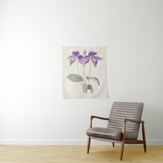 Voeten Voet Violet Botanische Print Bloemen Wandkleed (In situ)