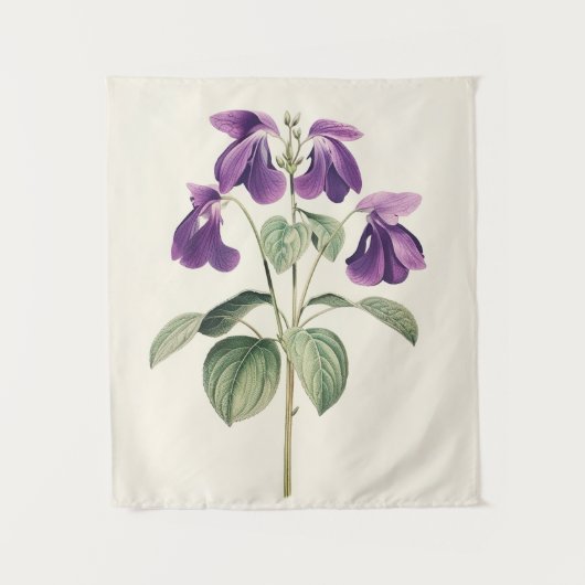  Voeten Voet Violet Botanische Print Bloemen Wandkleed (Voorkant)