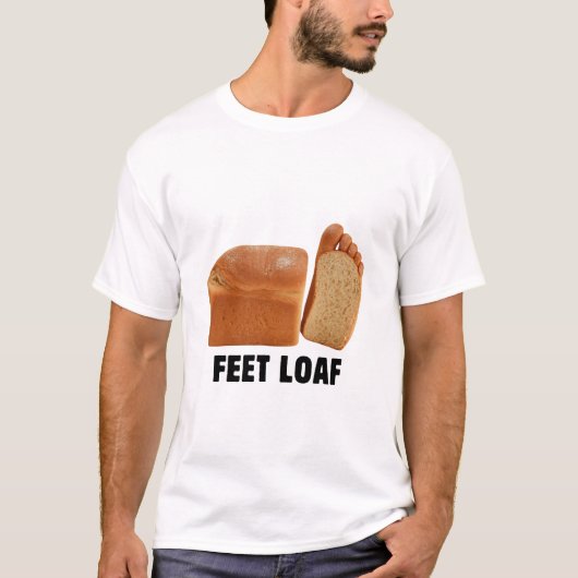 Voetenbrood ontwerp logo Brainrot brood Zwarte tek T-shirt (Voorkant)