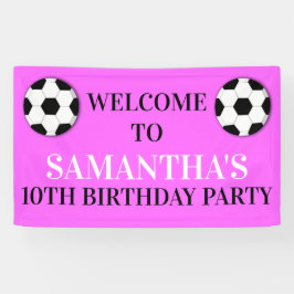 Voetganger: roze verjaardagsmuur spandoek