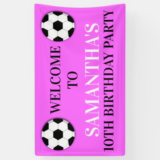 Voetganger: roze verjaardagsmuur spandoek (Verticaal)