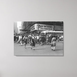 Voetgangers 2 canvas afdruk