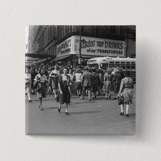 Voetgangers 2 vierkante button 5,1 cm (Voorkant)