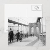 Voetgangers op de Brooklyn Bridge, 1909 Briefkaart (Voorkant / Achterkant)