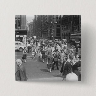 Voetgangers Vierkante Button 5,1 Cm