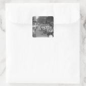 Voetgangers Vierkante Sticker (Tas)