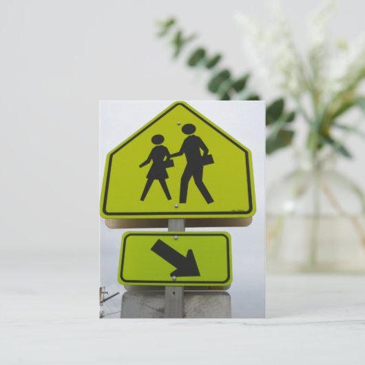 Voetgangersbord Briefkaart (Staand voorkant)