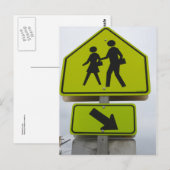 Voetgangersbord Briefkaart (Voorkant / Achterkant)