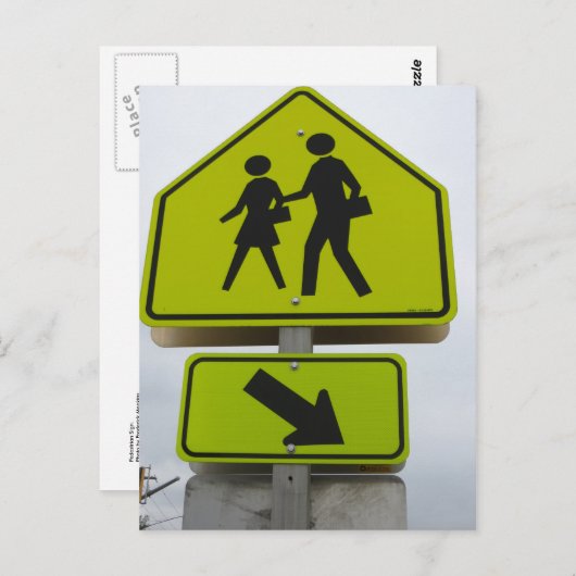 Voetgangersbord Briefkaart (Voorkant / Achterkant)