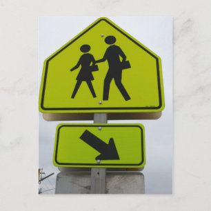 Voetgangersbord Briefkaart