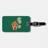 Voethuis en bloemen bagagelabel (Voorkant horizontaal)