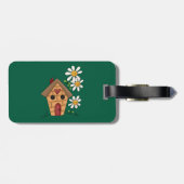 Voethuis en bloemen bagagelabel (Achterkant horizontaal)