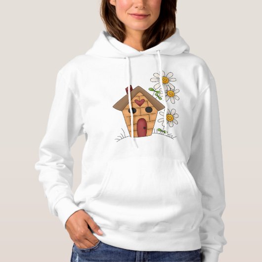 Voethuis en bloemen hoodie (Voorkant)