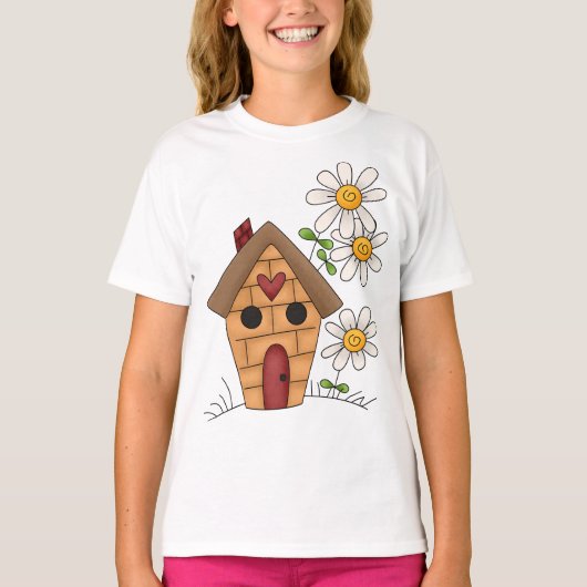 Voethuis en bloemen t-shirt (Voorkant)