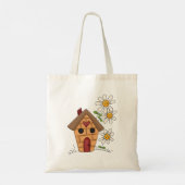 Voethuis en bloemen tote bag (Achterkant)