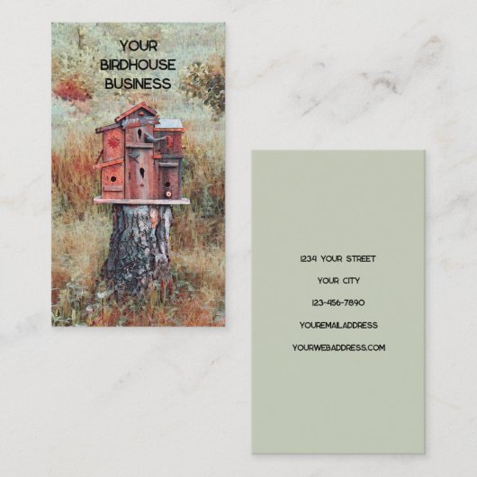 Voethuis in Forest Rust Brown  stijl Visitekaartje (Voorkant / Achterkant)