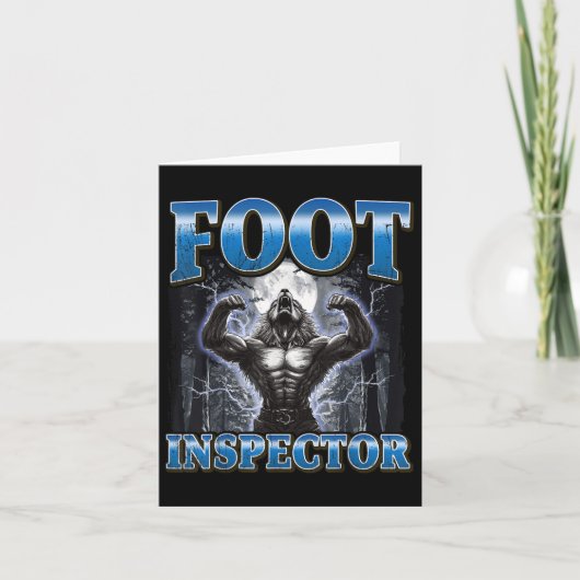 Voetinspecteur Funny Werewolf Meme Kaart (Voorkant)