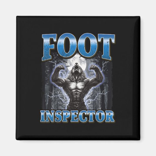 Voetinspecteur Funny Werewolf Meme Magneet (Voorkant)