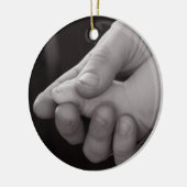 Voetje in grote hand Ornament (Links)