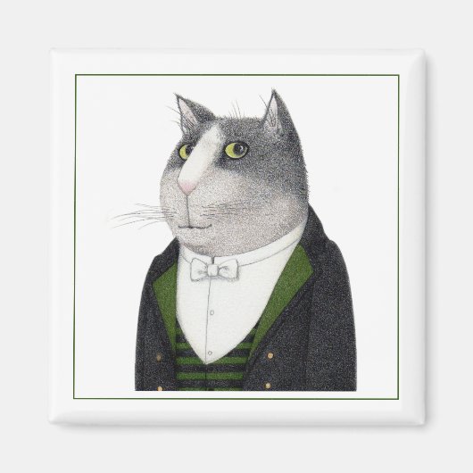 VOETMAN CAT Vierkante Magneet II (Voorkant)