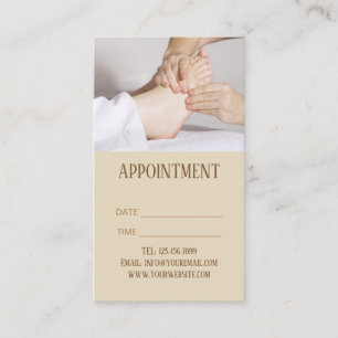 Voetmassage acupressuur fysiotherapie Afspraak Afsprakenkaartje