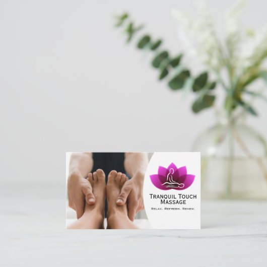 Voetmassage | Rustige dag spa sessie Visitekaartje (Staand voorkant)